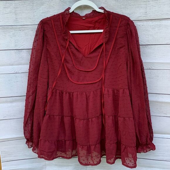 Swiss dot long sleeve top - Picture 2 of 6